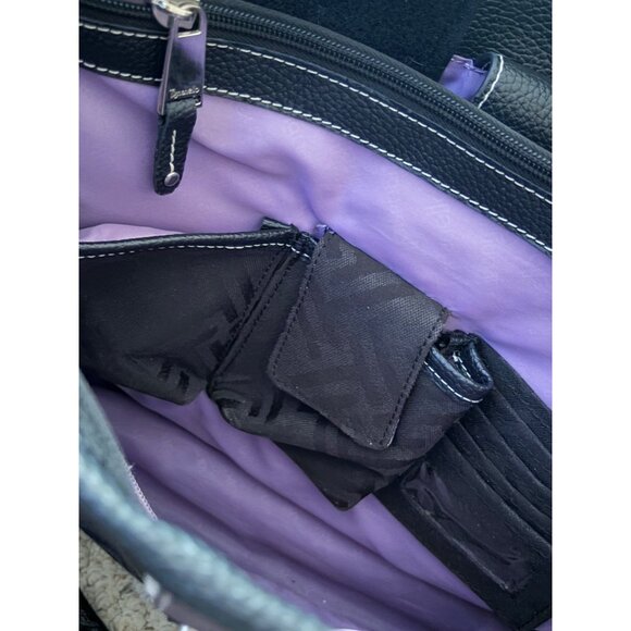 Tignanello Black Tote with Red and Purple Stripes - Picture 7 of 12